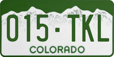 CO license plate 015TKL