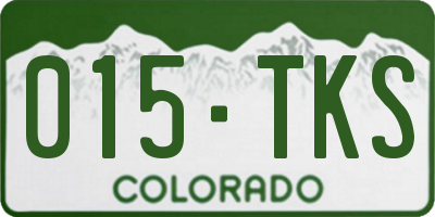 CO license plate 015TKS