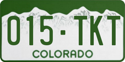 CO license plate 015TKT