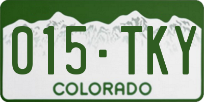 CO license plate 015TKY