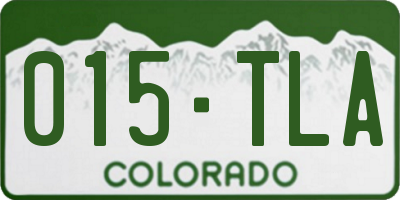 CO license plate 015TLA