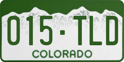 CO license plate 015TLD