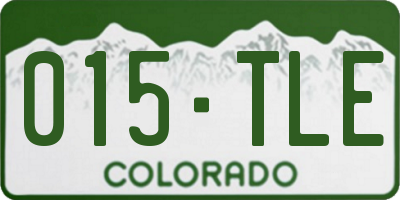 CO license plate 015TLE