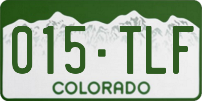 CO license plate 015TLF
