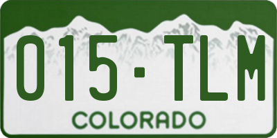 CO license plate 015TLM
