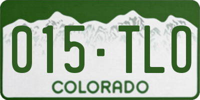 CO license plate 015TLO