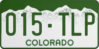 CO license plate 015TLP