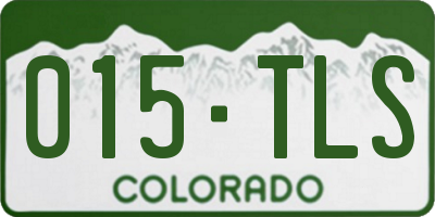 CO license plate 015TLS