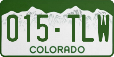 CO license plate 015TLW