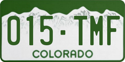 CO license plate 015TMF