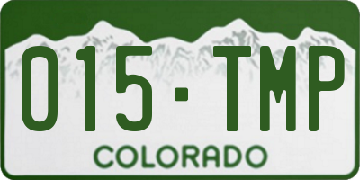 CO license plate 015TMP