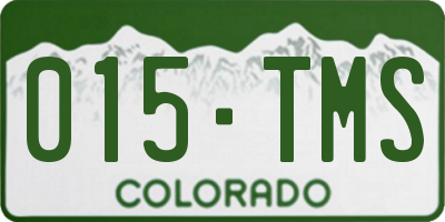 CO license plate 015TMS