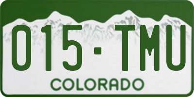 CO license plate 015TMU