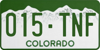 CO license plate 015TNF