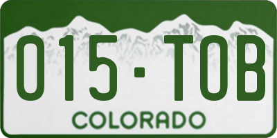 CO license plate 015TOB