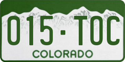 CO license plate 015TOC