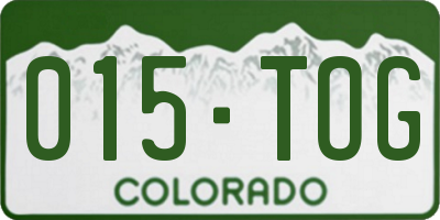 CO license plate 015TOG