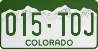 CO license plate 015TOJ