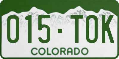 CO license plate 015TOK