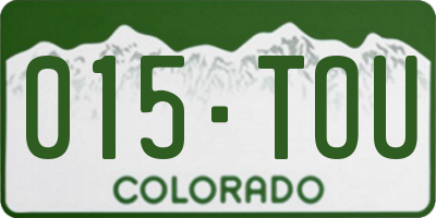 CO license plate 015TOU