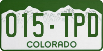 CO license plate 015TPD