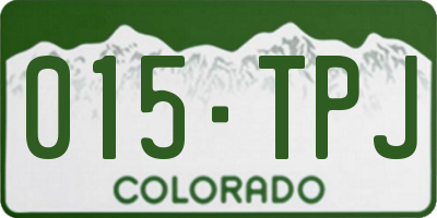 CO license plate 015TPJ