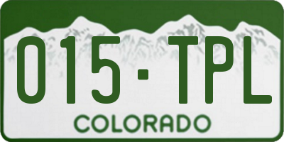CO license plate 015TPL