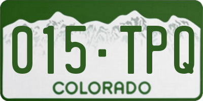 CO license plate 015TPQ