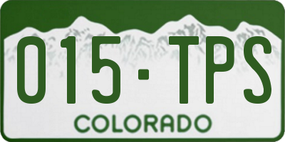 CO license plate 015TPS
