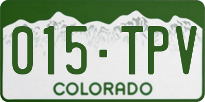 CO license plate 015TPV