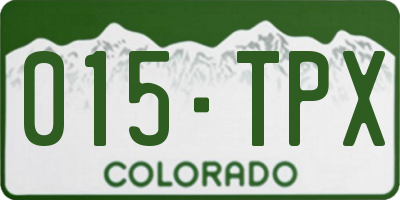 CO license plate 015TPX