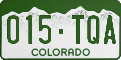 CO license plate 015TQA
