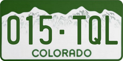 CO license plate 015TQL