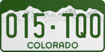 CO license plate 015TQO