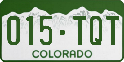 CO license plate 015TQT