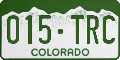 CO license plate 015TRC