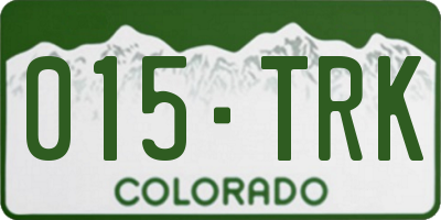 CO license plate 015TRK