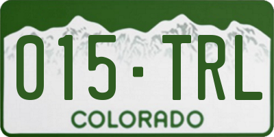 CO license plate 015TRL