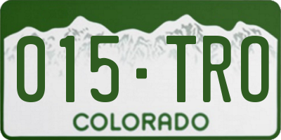 CO license plate 015TRO