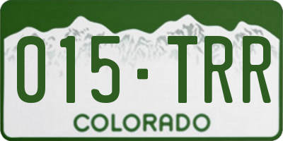 CO license plate 015TRR