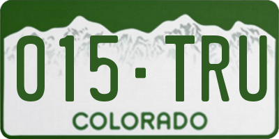 CO license plate 015TRU
