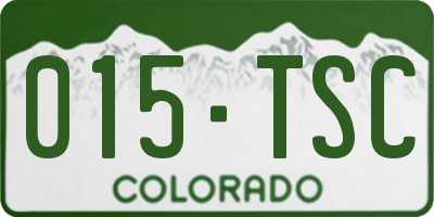 CO license plate 015TSC