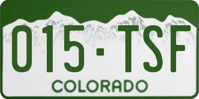 CO license plate 015TSF