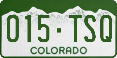 CO license plate 015TSQ