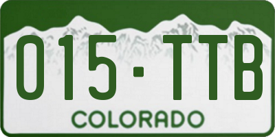 CO license plate 015TTB