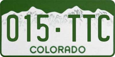 CO license plate 015TTC