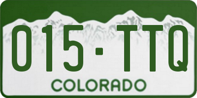 CO license plate 015TTQ