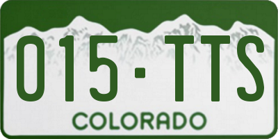 CO license plate 015TTS