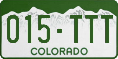 CO license plate 015TTT