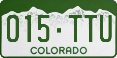 CO license plate 015TTU